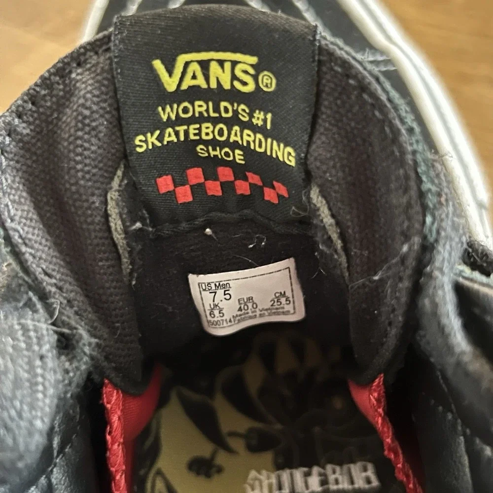 Vans x SpongeBob Gigliotti Sk8-Hi High Top Skate Shoes Mens 7.5 Yellow Black HTF